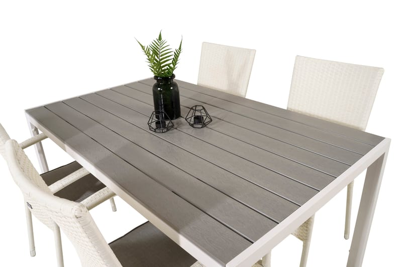 Buitepos Matgrupp inkl 4 Ariamab Karmstolar - Polywood/Vit - Möbler - Matplats - Matgrupp & matbord med stolar