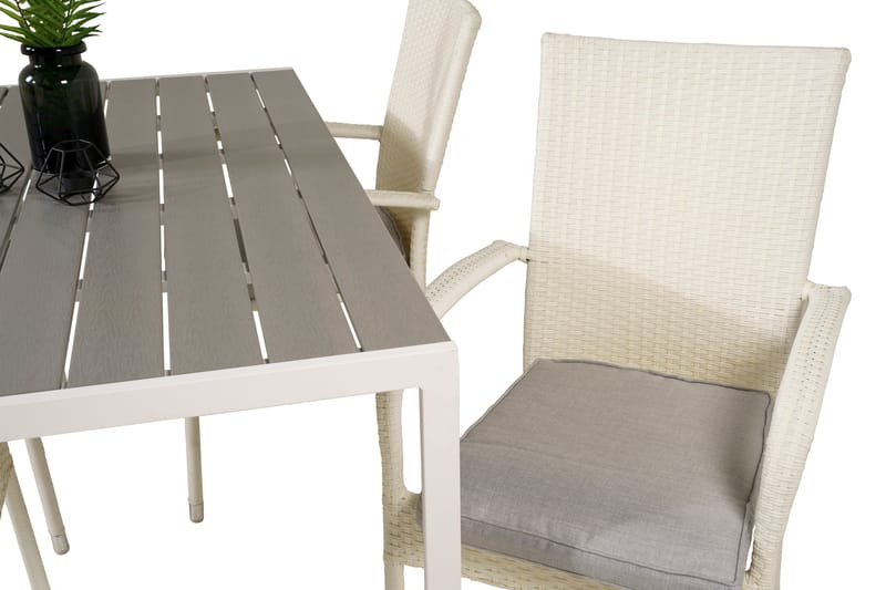Buitepos Matgrupp inkl 4 Ariamab Karmstolar - Polywood/Vit - Möbler - Matplats - Matgrupp & matbord med stolar