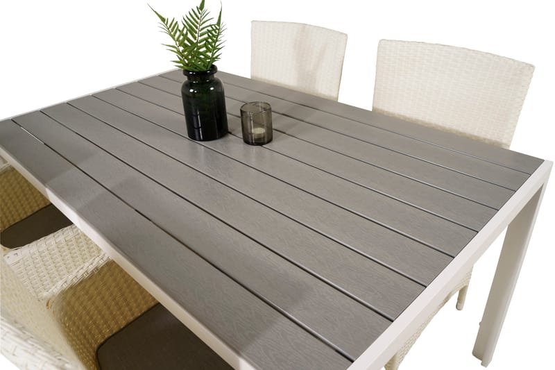 Buitepos Matgrupp inkl 4 Kalkfeld Karmstolar - Polywood/Vit - Möbler - Matplats - Matgrupp & matbord med stolar