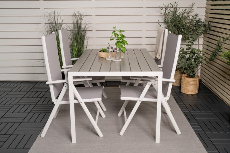 Buitepos Matgrupp inkl 4 Positionsstolar - Polywood/Vit - Möbler - Matplats - Matgrupp & matbord med stolar