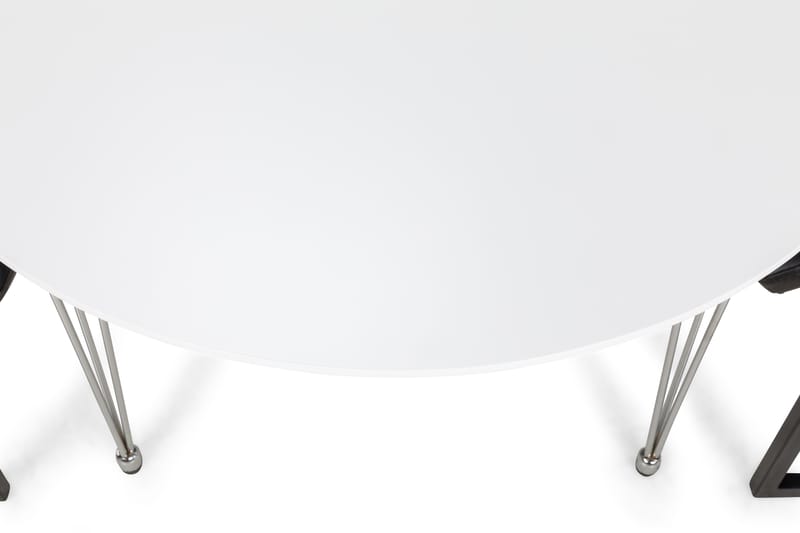 CADI Bord + 6 HENRY Stolar Vintage Vit/Svart - Matgrupp & matbord med stolar