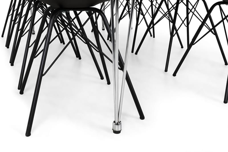 CADI Bord + 8 ZENIT stolar Vit/Svart - Matgrupp & matbord med stolar