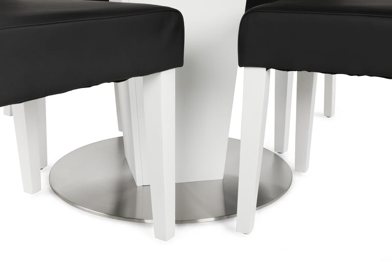 CALLIE Matbord 120 Vit + 4 STILO Stolar Svart - Matgrupp & matbord med stolar