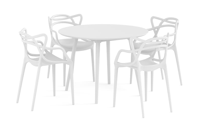 CARCEA Bord 106 cm Rund + 4 DAYE Stolar - Möbler - Matplats - Matgrupp & matbord med stolar