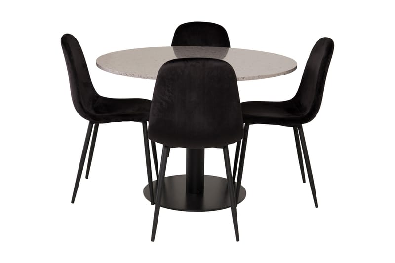CARRERA Matgrupp 106 cm med 4 PESO Köksstol Grå/Svart - Möbler - Matplats - Matgrupp & matbord med stolar