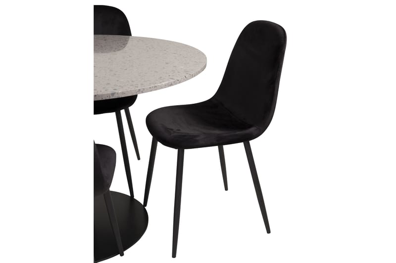 CARRERA Matgrupp 106 cm med 4 PESO Köksstol Grå/Svart - Möbler - Matplats - Matgrupp & matbord med stolar
