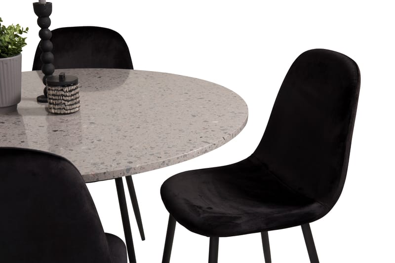 CARRERA Matgrupp 106 cm med 4 PESO Köksstol Grå/Svart - Möbler - Matplats - Matgrupp & matbord med stolar