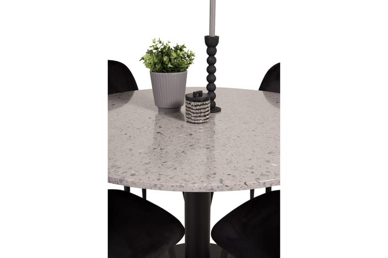 CARRERA Matgrupp 106 cm med 4 PESO Köksstol Grå/Svart - Möbler - Matplats - Matgrupp & matbord med stolar