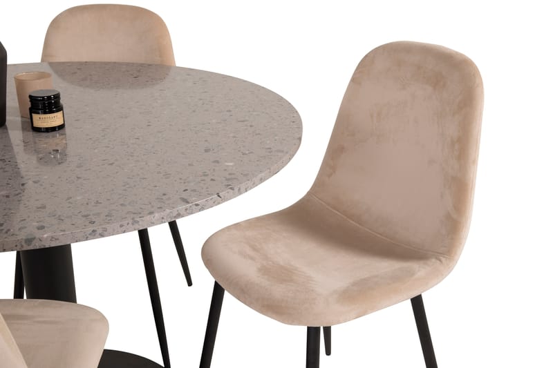 CARRERA Matgrupp 106 cm med 4 PESO Köksstol Grå/Svart - Möbler - Matplats - Matgrupp & matbord med stolar