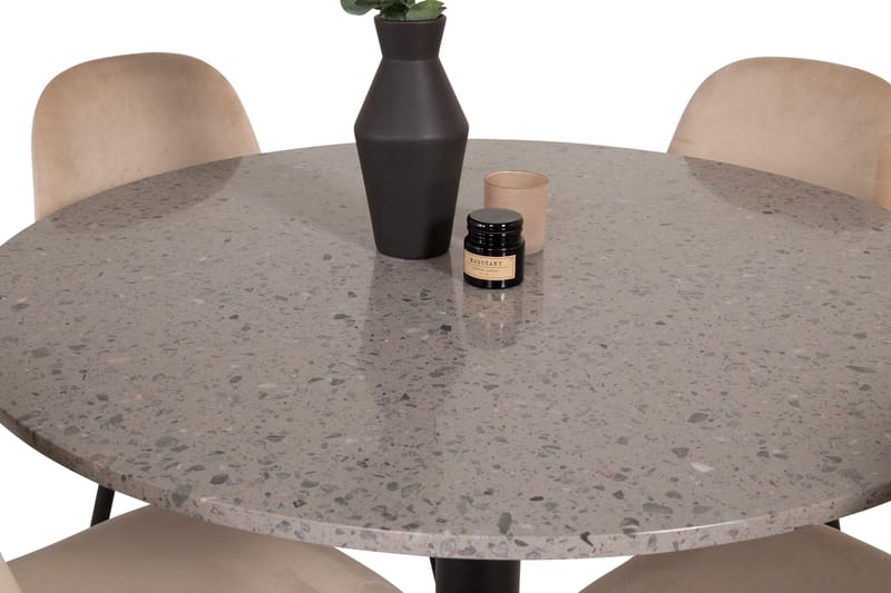 CARRERA Matgrupp 106 cm med 4 PESO Köksstol Grå/Svart - Möbler - Matplats - Matgrupp & matbord med stolar