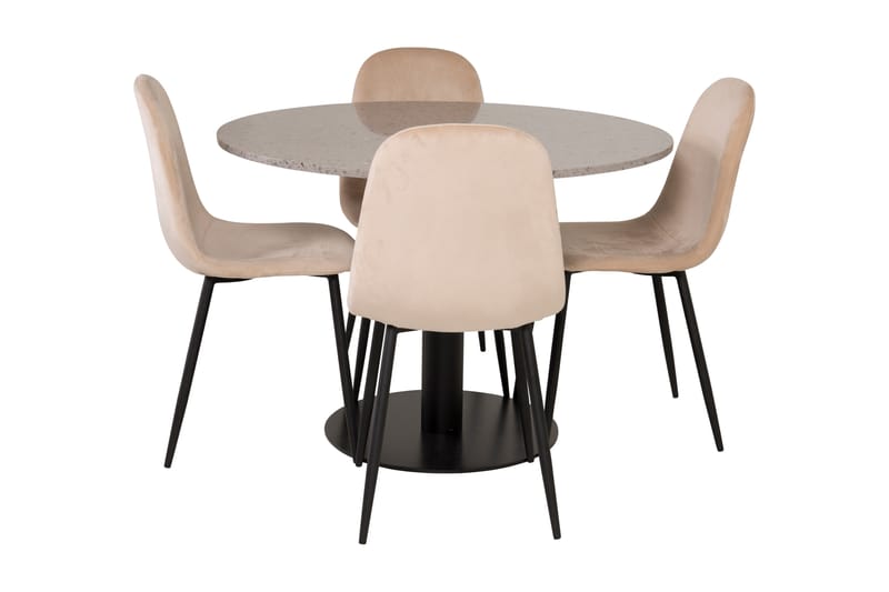 CARRERA Matgrupp 106 cm med 4 PESO Köksstol Grå/Svart - Möbler - Matplats - Matgrupp & matbord med stolar