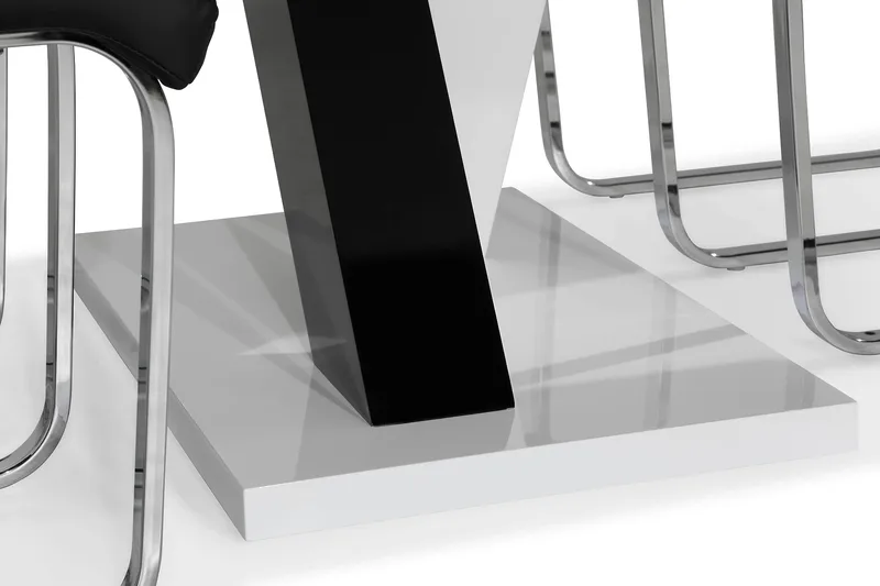 Cesi Matgrupp 140 cm med 4 Cibus Stol - Vit/Svart/Svart PU/Krom - Möbler - Matplats - Matgrupp & matbord med stolar