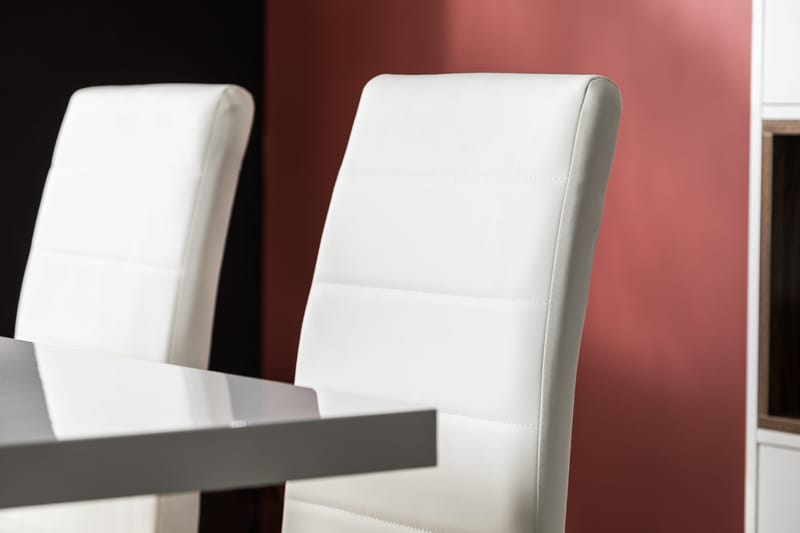 Cesi Matgrupp 140 cm med 4 Cibus Stol - Vit/Svart/Svart PU/Krom - Möbler - Matplats - Matgrupp & matbord med stolar