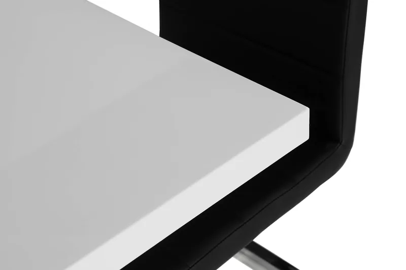 Cesi Matgrupp 140 cm med 4 Cibus Stol - Vit/Svart/Svart PU/Krom - Möbler - Matplats - Matgrupp & matbord med stolar