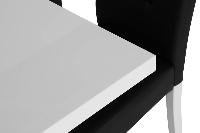 Cesi Matgrupp 140 cm med 4 Viktor Stol - Vit/Svart/Svart PU - Möbler - Matplats - Matgrupp & matbord med stolar