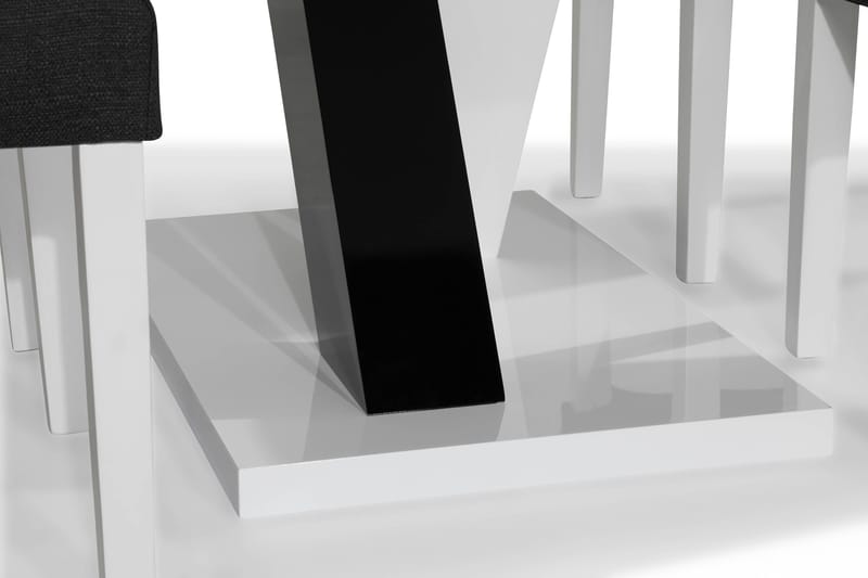 Cesi Matgrupp 140 cm med 4 Viktor Stol - Vit/Svart/Svart PU - Möbler - Matplats - Matgrupp & matbord med stolar