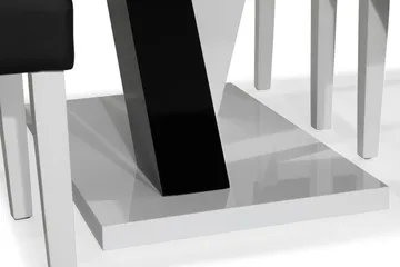 Cesi Matgrupp 140 cm med 4 Viktor Stol - Vit/Svart/Svart PU - Möbler - Matplats - Matgrupp & matbord med stolar