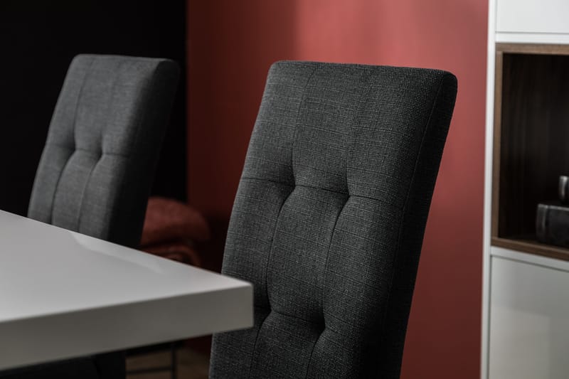 Cesi Matgrupp 140 cm med 4 Viktor Stol - Vit/Svart/Svart PU - Möbler - Matplats - Matgrupp & matbord med stolar