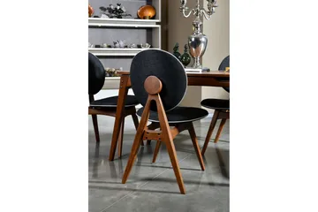 Charbel Matgrupp 160 cm med 4 matstolar - Valnöt/Antracit - Möbler - Matplats - Matgrupp & matbord med stolar