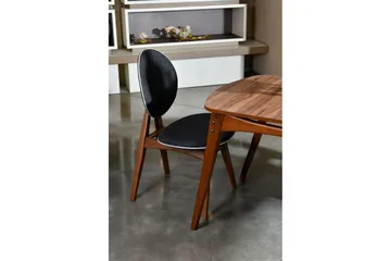 Charbel Matgrupp 160 cm med 4 matstolar - Valnöt/Antracit - Möbler - Matplats - Matgrupp & matbord med stolar