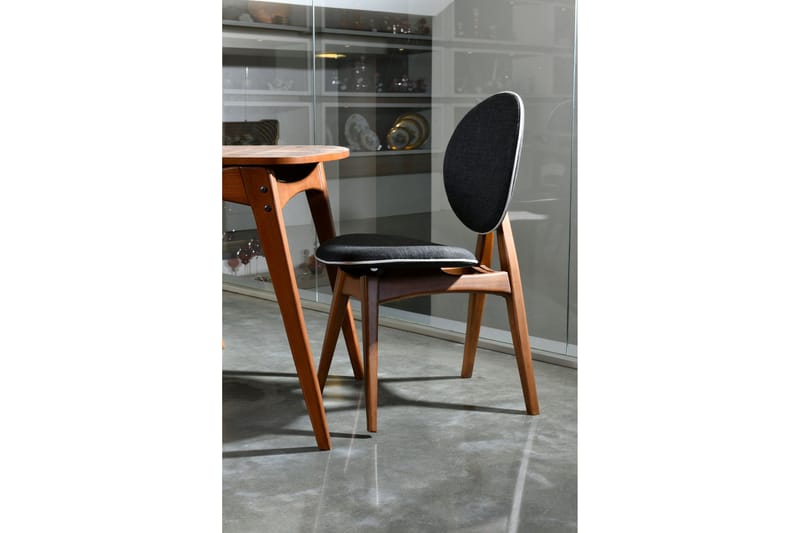 Charbel Matgrupp 160 cm med 4 matstolar - Valnöt/Antracit - Möbler - Matplats - Matgrupp & matbord med stolar