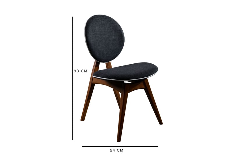 Charbel Matgrupp 160 cm med 4 matstolar - Valnöt/Antracit - Möbler - Matplats - Matgrupp & matbord med stolar