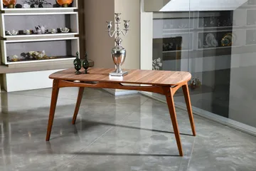 Charbel Matgrupp 160 cm med 4 matstolar - Valnöt/Antracit - Möbler - Matplats - Matgrupp & matbord med stolar