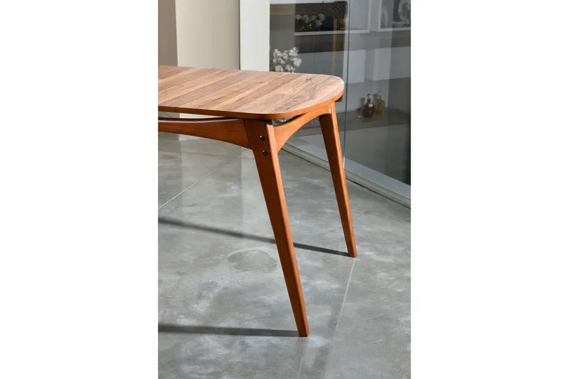 Charbel Matgrupp 160 cm med 4 matstolar - Valnöt/Cream - Möbler - Matplats - Matgrupp & matbord med stolar