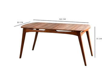 Charbel Matgrupp 160 cm med 4 matstolar - Valnöt/Cream - Möbler - Matplats - Matgrupp & matbord med stolar