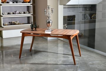 Charbel Matgrupp 160 cm med 4 matstolar - Valnöt/Cream - Möbler - Matplats - Matgrupp & matbord med stolar