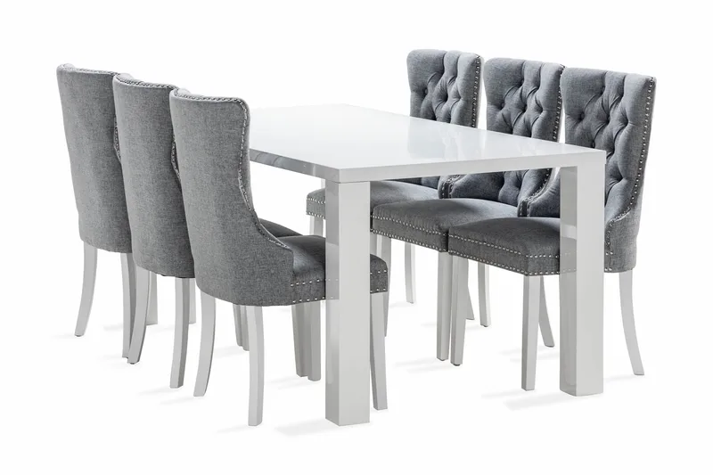 Cibus Matgrupp 180 cm inkl 6 Bergviken Stolar, Vit