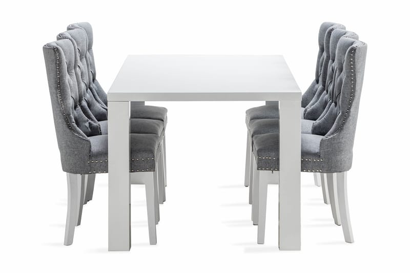 Cibus Matgrupp 180 cm inkl 6 Bergviken Stolar - Vit - Möbler - Matplats - Matgrupp & matbord med stolar