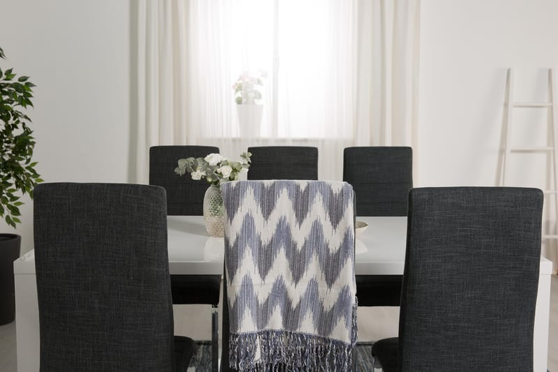 Cibus Matgrupp 180 cm med 6 Cibus Stol - Vit/Mörkgrå - Möbler - Matplats - Matgrupp & matbord med stolar