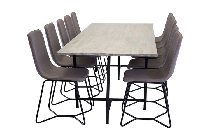 CIRO Matgrupp med 10 TESSIE Köksstol Grå - Matgrupp & matbord med stolar