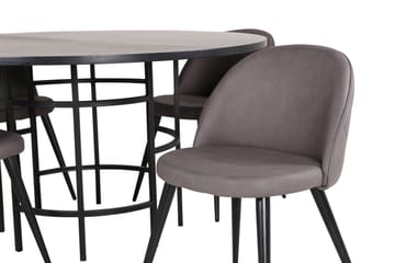 Copenhagen Matgrupp 140 cm Rund med 4 Velvet stolar - Möbler - Matplats - Matgrupp & matbord med stolar