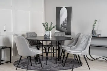 Copenhagen Matgrupp 140 cm Rund med 6 Velvet Deluxe stolar - Möbler - Matplats - Matgrupp & matbord med stolar