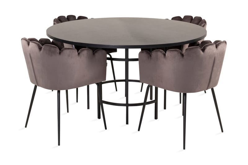 COPENHAGEN Matgrupp + 4 LIMHAMN Matstolar Grå - Matgrupp & matbord med stolar