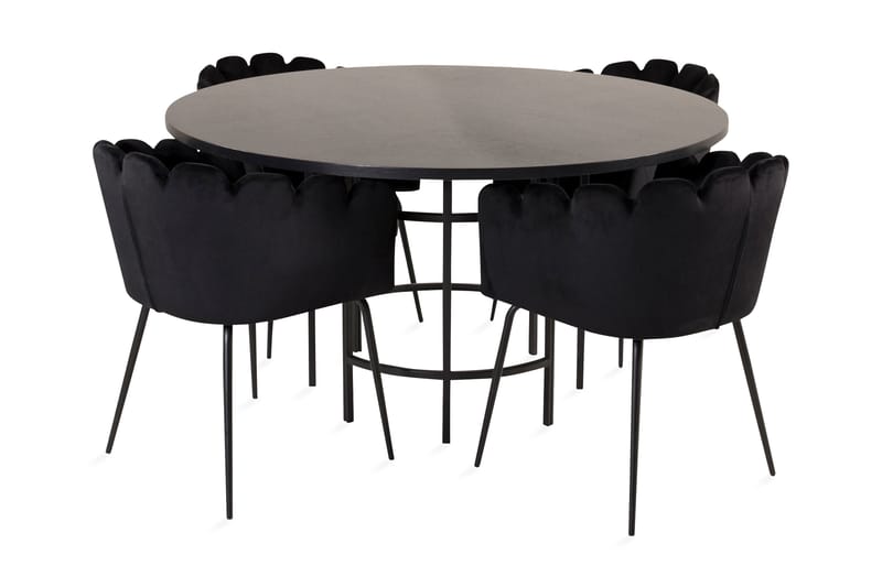 COPENHAGEN Matgrupp + 4 LIMHAMN Matstolar Svart - Matgrupp & matbord med stolar