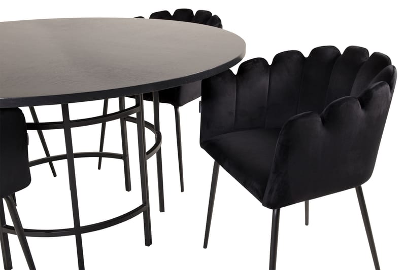 COPENHAGEN Matgrupp + 4 LIMHAMN Matstolar Svart - Matgrupp & matbord med stolar