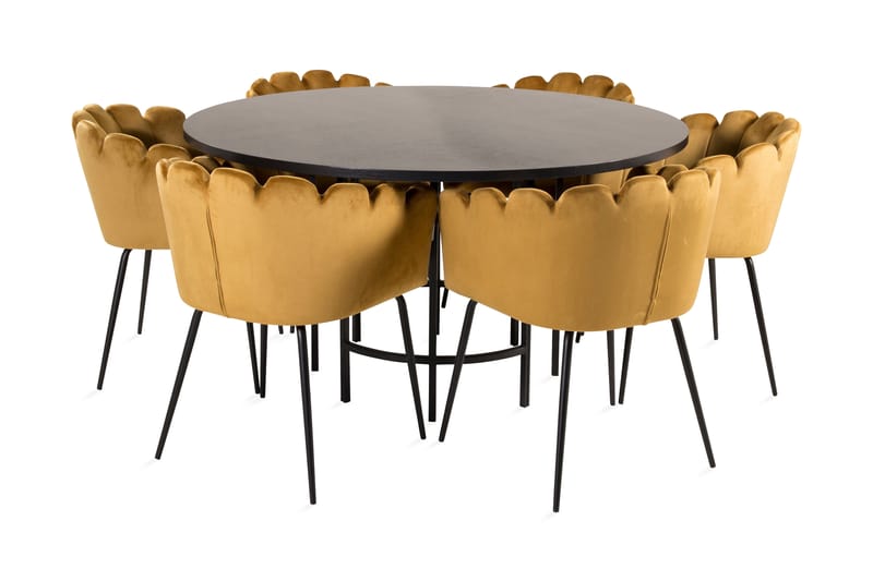COPENHAGEN Matgrupp + 6 LIMHAMN Matstolar Gul - Matgrupp & matbord med stolar
