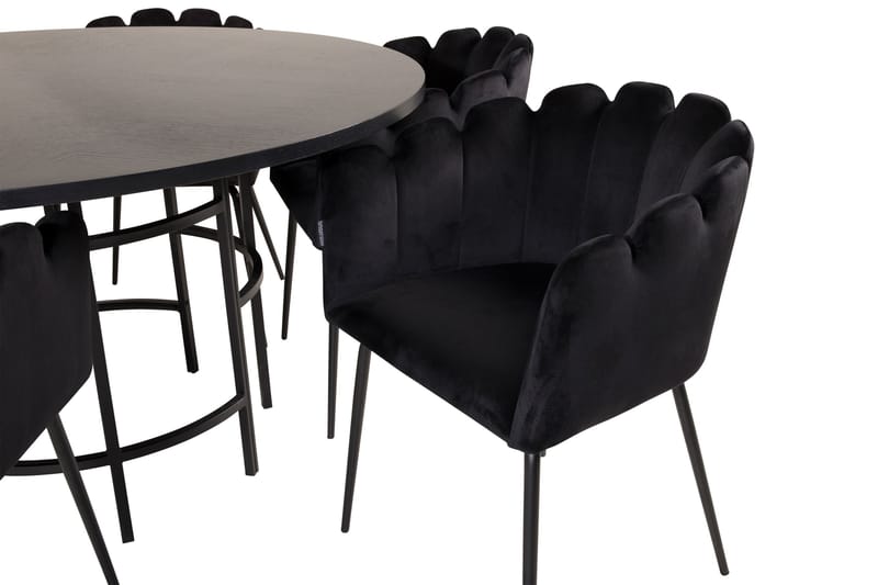 COPENHAGEN Matgrupp + 6 LIMHAMN Matstolar Svart - Matgrupp & matbord med stolar
