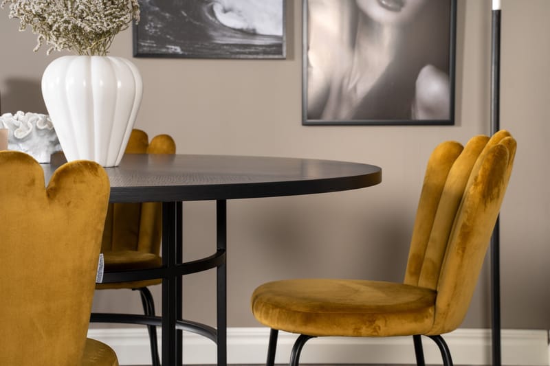 Copenhagen Matgrupp med 4 Limhamn Matstolar Gul - Furniture Fashion - Möbler - Matplats - Matgrupp & matbord med stolar