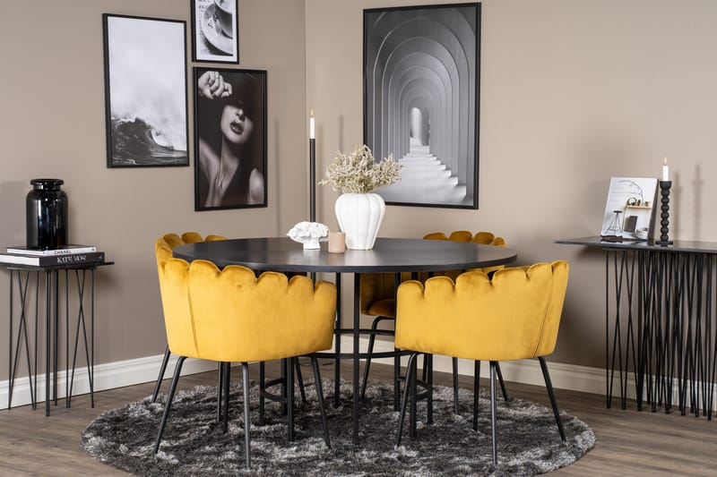 Copenhagen Matgrupp med 4 Limhamn Matstolar Gul - Furniture Fashion - Möbler - Matplats - Matgrupp & matbord med stolar