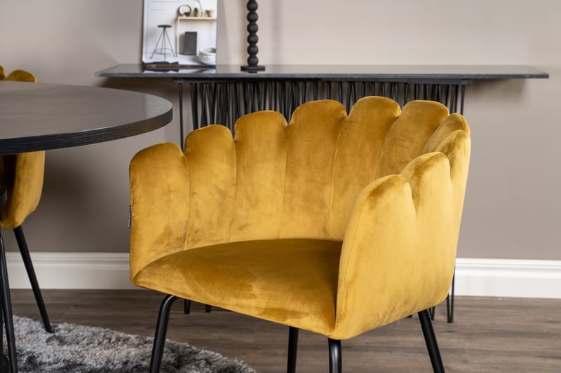 Copenhagen Matgrupp med 4 Limhamn Matstolar Gul - Furniture Fashion - Möbler - Matplats - Matgrupp & matbord med stolar