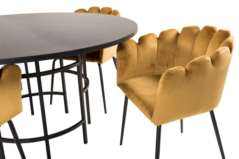 Copenhagen Matgrupp med 4 Limhamn Matstolar Gul - Furniture Fashion - Möbler - Matplats - Matgrupp & matbord med stolar