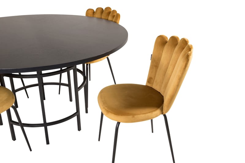 Copenhagen Matgrupp med 4 Limhamn Matstolar Gul - Furniture Fashion - Möbler - Matplats - Matgrupp & matbord med stolar