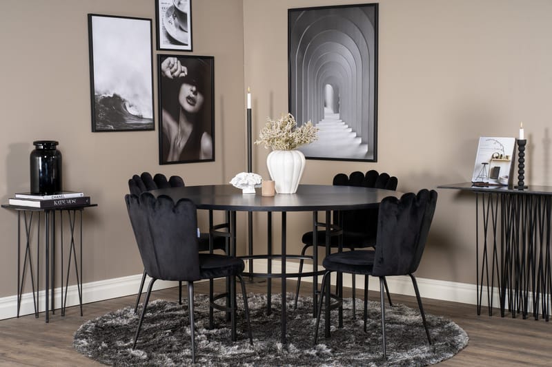 Copenhagen Matgrupp med 4 Limhamn Matstolar Svart - Furniture Fashion - Möbler - Matplats - Matgrupp & matbord med stolar