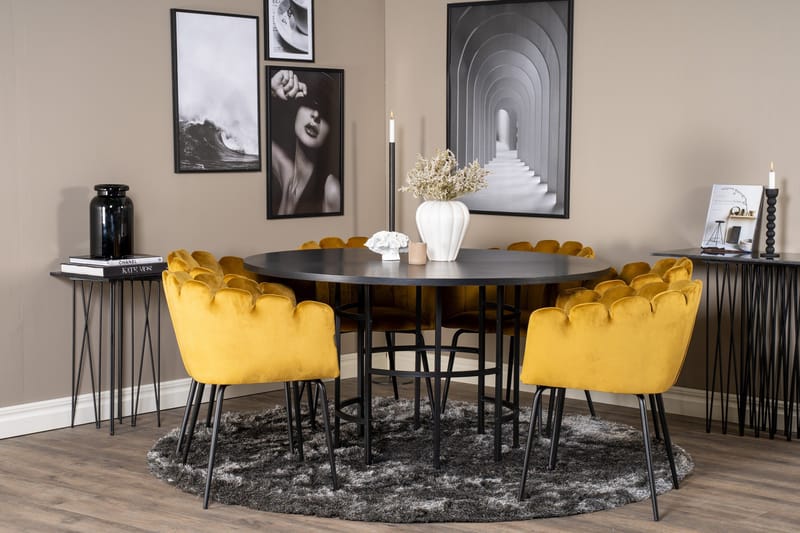 Copenhagen Matgrupp med 6 Limhamn Matstolar Gul - Furniture Fashion - Möbler - Matplats - Matgrupp & matbord med stolar