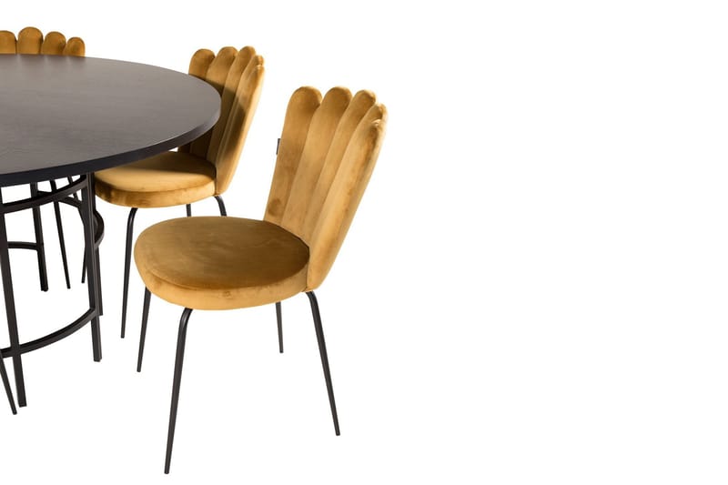 Copenhagen Matgrupp med 6 Limhamn Matstolar Gul - Furniture Fashion - Möbler - Matplats - Matgrupp & matbord med stolar