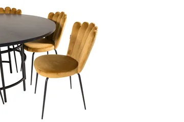 Copenhagen Matgrupp med 6 Limhamn Matstolar Gul - Furniture Fashion - Möbler - Matplats - Matgrupp & matbord med stolar